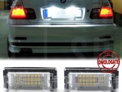 X2 Placche Luci Targa Full Led Per BMW Serie 3 E46 1998-2005 4 Porte, Canbus 18 Led 6.500k Bianco Gh