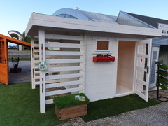 Casetta in legno blockouse bianca