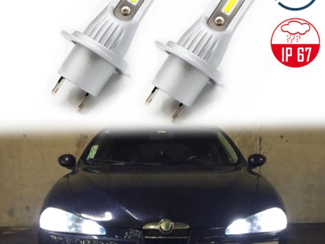 Anabbaglianti H7 LED per Alfa Romeo 147 Restyling (05-10) | Kit Lampade Led Canbus Luce Bianca Poten - 1/2