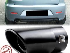 1 TERMINALE di Scarico OVALE per ALFA ROMEO 147 (05-10) in ACCIAIO Inox Nero | Plug & Play