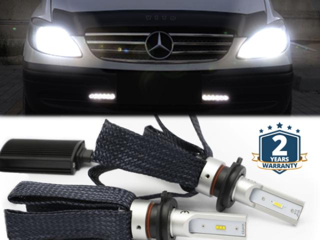 Kit Lampadine LED per Mercedes Viano Vito W639 Anabbaglianti H7 Luce Bianca CANbus 6500K - 1/2