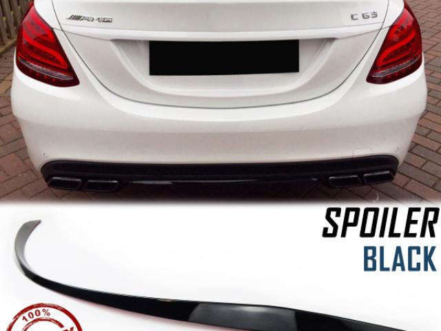 SPOILER Posteriore PER Mercedes Classe C (W205) 2014> | Alettone NERO Adesivo - 1/2