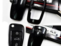 Cover RIGIDA Nero Metallizzato, GUSCIO per Chiave Audi A3 (8P\PA), Copertura Protezione Telecomando