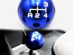 POMELLO Leva Cambio Auto BLU 4 MARCE PER FORD MUSTANG /SHELBY GT in Acciaio INOX Anodizzato