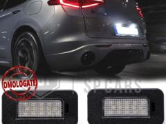 Luci Targa LED Per Alfa Romeo Stelvio | Placchette Led CANbus, Luce Bianca POTENTE, Omologate