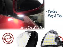 Kit Luci LED Sotto Specchietti CANbus per VW Eos, Placchette Complete 18 LED 6.500K Bianco Ghiaccio,