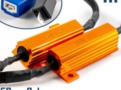 X2 Filtri RESISTENZE Corazzate Aggiuntive CANBUS 50W-6 OHM per Lampade Kit Led H1 SPEGNI SPIA Errore