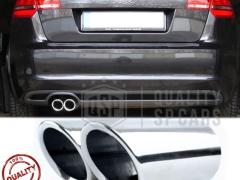2 TERMINALI di Scarico Sportivi per AUDI A3 8P CROMATI in ACCIAIO Inox | Ad Incastro Plug & Play