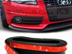 SPOILER Adesivo PER AUDI A4 B8, Lama Sotto Paraurti o Minigonne Nero Flessibile in EPDM