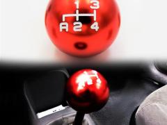 POMELLO Leva Cambio Auto, ROSSO 4 MARCE PER LAND CRUISER BJ - J (55-90) in Acciaio INOX Anodizzato