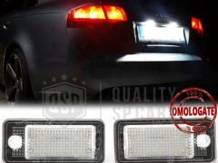 Kit Plafoniere Targa Full Led per Audi A4 B7, 100% Canbus, 6.500K Bianco Ghiaccio, Plug & Play