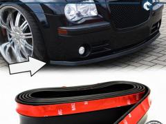 SPOILER Adesivo PER CHRYSLER 300M-300C, Lama Sotto Paraurti o Minigonne Nero Flessibile in EPDM