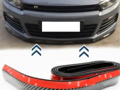 Spoiler Adesivo PER Volkswagen Jetta-Scirocco-Eos Lama Sotto Paraurti Minigonne Fibra di Carbonio Ne