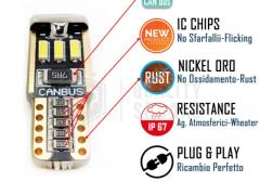 Luci di Posizione LED per Alfa Romeo Spider (06-10) | 2 Lampadine T10 W5W 6500K Bianco Ghiaccio | 10