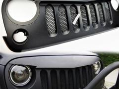 Griglia Calandra Anteriore per Jeep Wrangler JK 2007> | Mascherina "Angry Bird" Style, in ABS Ner