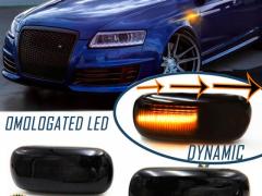 Frecce LED Dinamiche Sequenziali per AUDI A6 (C6) + Allroad, Nero Fumè, Omologate, CANbus No Error