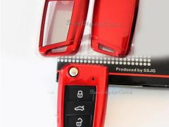 Cover RIGIDA Rossa, GUSCIO per Chiave Skoda FABIA III NJ , Copertura Protezione Telecomando in ABS T