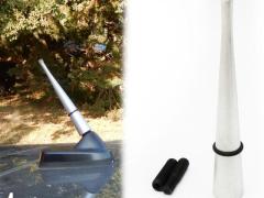 Antenna Auto Universale Corta 9 cm ad Avvitamento in Alluminio Silver, VERA RICEZIONE Segnale RADIO 