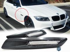 2 x Frecce Laterali FULL LED 18 Led SMD per BMW Serie 3 E90 E91 E92 E93 100% CANBUS Scocca ABS Carbo