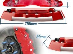 2 Cover COPRI PINZE Freni Rosse Universali Auto 28CM Tuning in METALLO