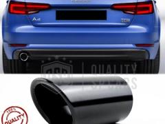 1 TERMINALE di Scarico Sportivo per AUDI A4 B9 in ACCIAIO Inox Nero | Ad Incastro Plug & Play